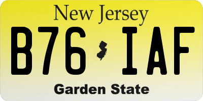 NJ license plate B76IAF