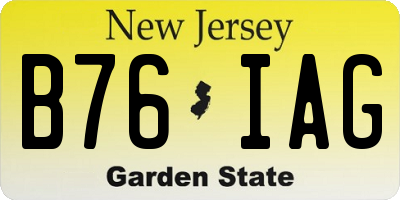 NJ license plate B76IAG