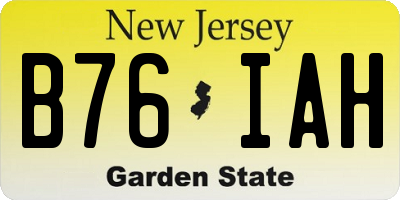 NJ license plate B76IAH