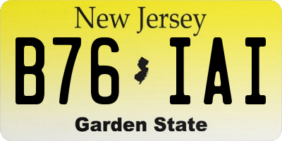 NJ license plate B76IAI
