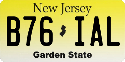 NJ license plate B76IAL