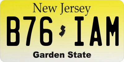 NJ license plate B76IAM