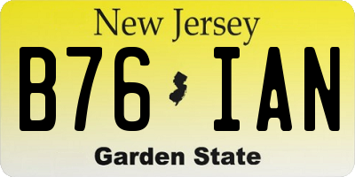 NJ license plate B76IAN