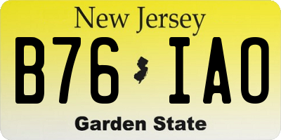 NJ license plate B76IAO