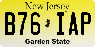 NJ license plate B76IAP