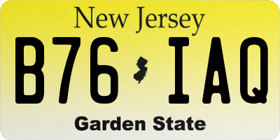 NJ license plate B76IAQ