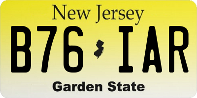 NJ license plate B76IAR