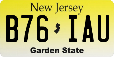 NJ license plate B76IAU