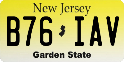 NJ license plate B76IAV