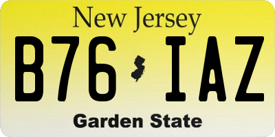 NJ license plate B76IAZ