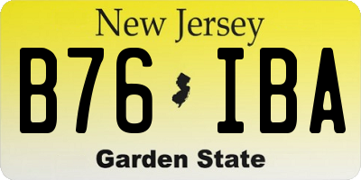 NJ license plate B76IBA
