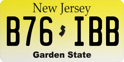 NJ license plate B76IBB