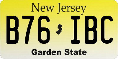NJ license plate B76IBC