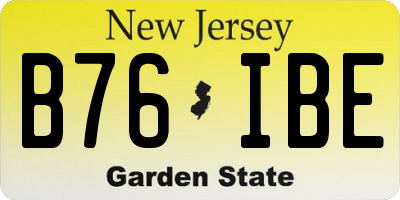 NJ license plate B76IBE
