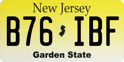 NJ license plate B76IBF