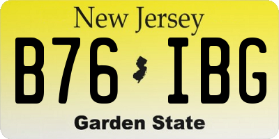 NJ license plate B76IBG