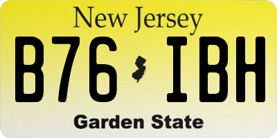 NJ license plate B76IBH
