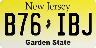 NJ license plate B76IBJ