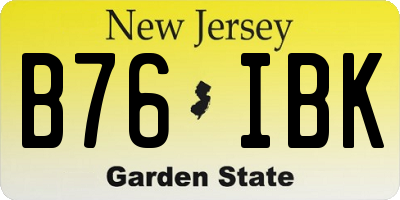 NJ license plate B76IBK