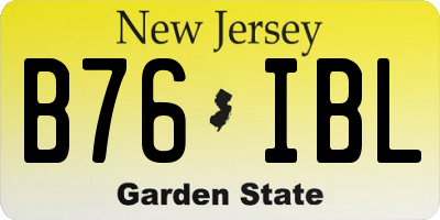 NJ license plate B76IBL