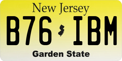 NJ license plate B76IBM