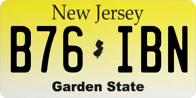 NJ license plate B76IBN