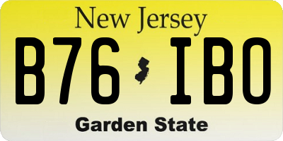 NJ license plate B76IBO