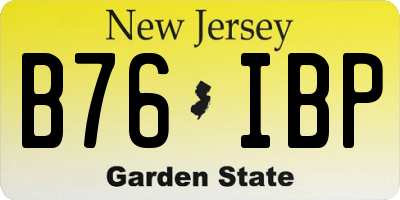 NJ license plate B76IBP