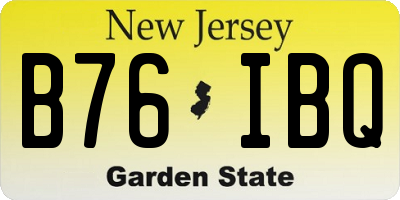 NJ license plate B76IBQ