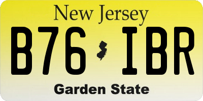 NJ license plate B76IBR