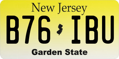 NJ license plate B76IBU
