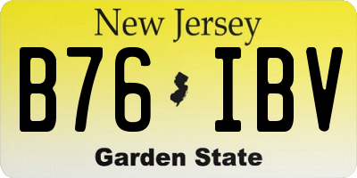NJ license plate B76IBV