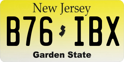 NJ license plate B76IBX