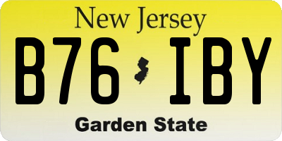 NJ license plate B76IBY