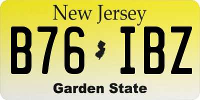 NJ license plate B76IBZ