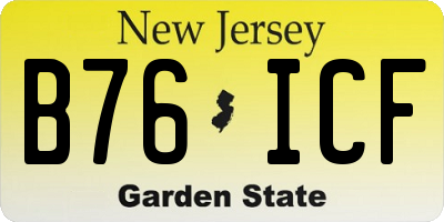 NJ license plate B76ICF