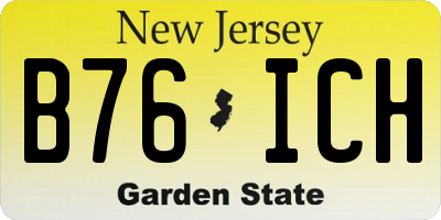NJ license plate B76ICH