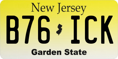 NJ license plate B76ICK