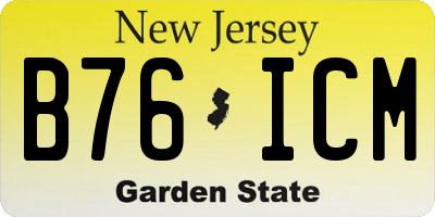 NJ license plate B76ICM