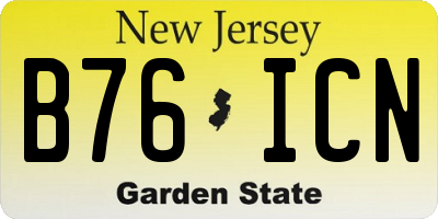 NJ license plate B76ICN