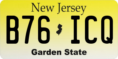 NJ license plate B76ICQ
