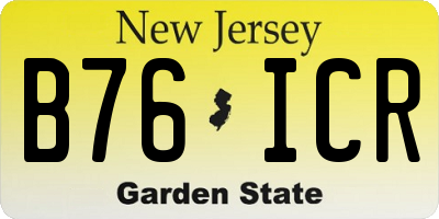 NJ license plate B76ICR