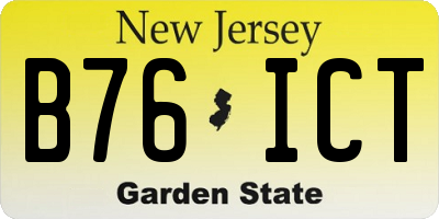 NJ license plate B76ICT