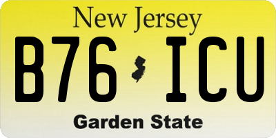 NJ license plate B76ICU