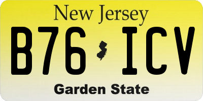 NJ license plate B76ICV