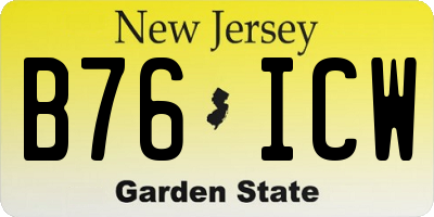 NJ license plate B76ICW