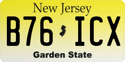 NJ license plate B76ICX