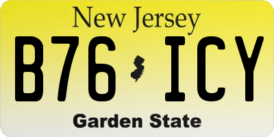 NJ license plate B76ICY