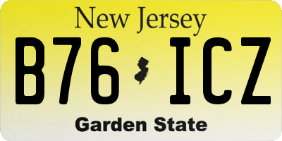 NJ license plate B76ICZ