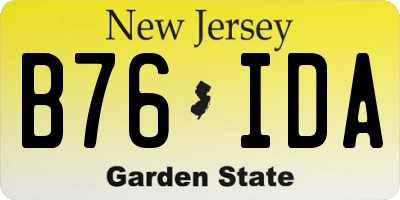 NJ license plate B76IDA